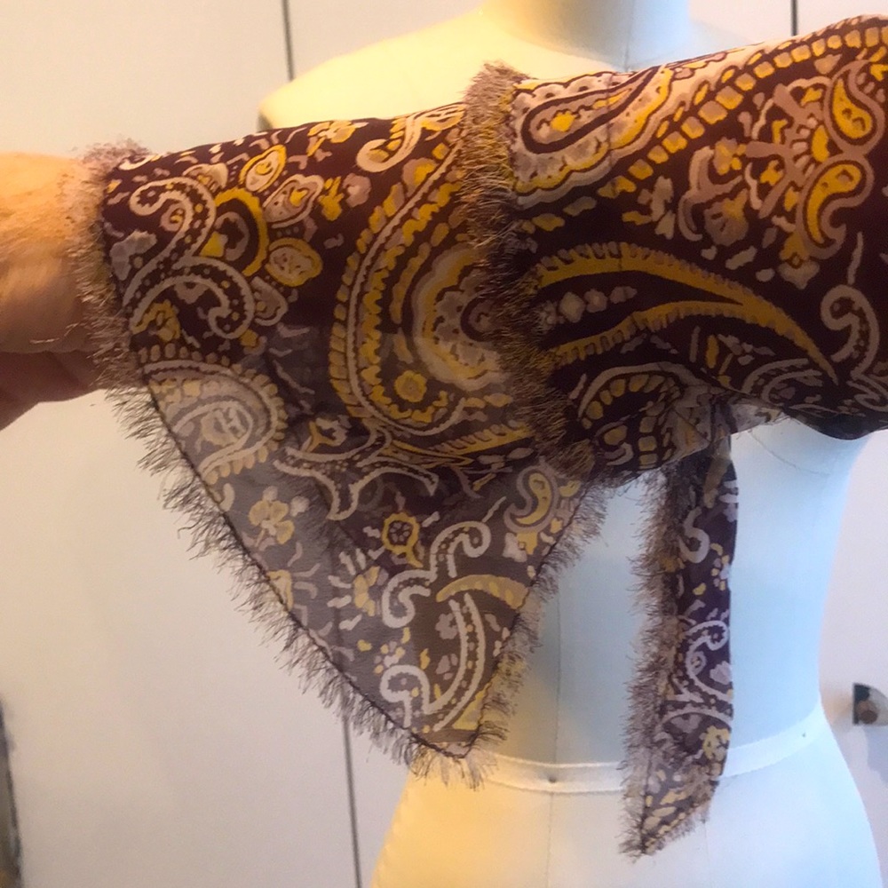 Lucky Brand sheer paisley blouse NWOT - Picture 7 of 10